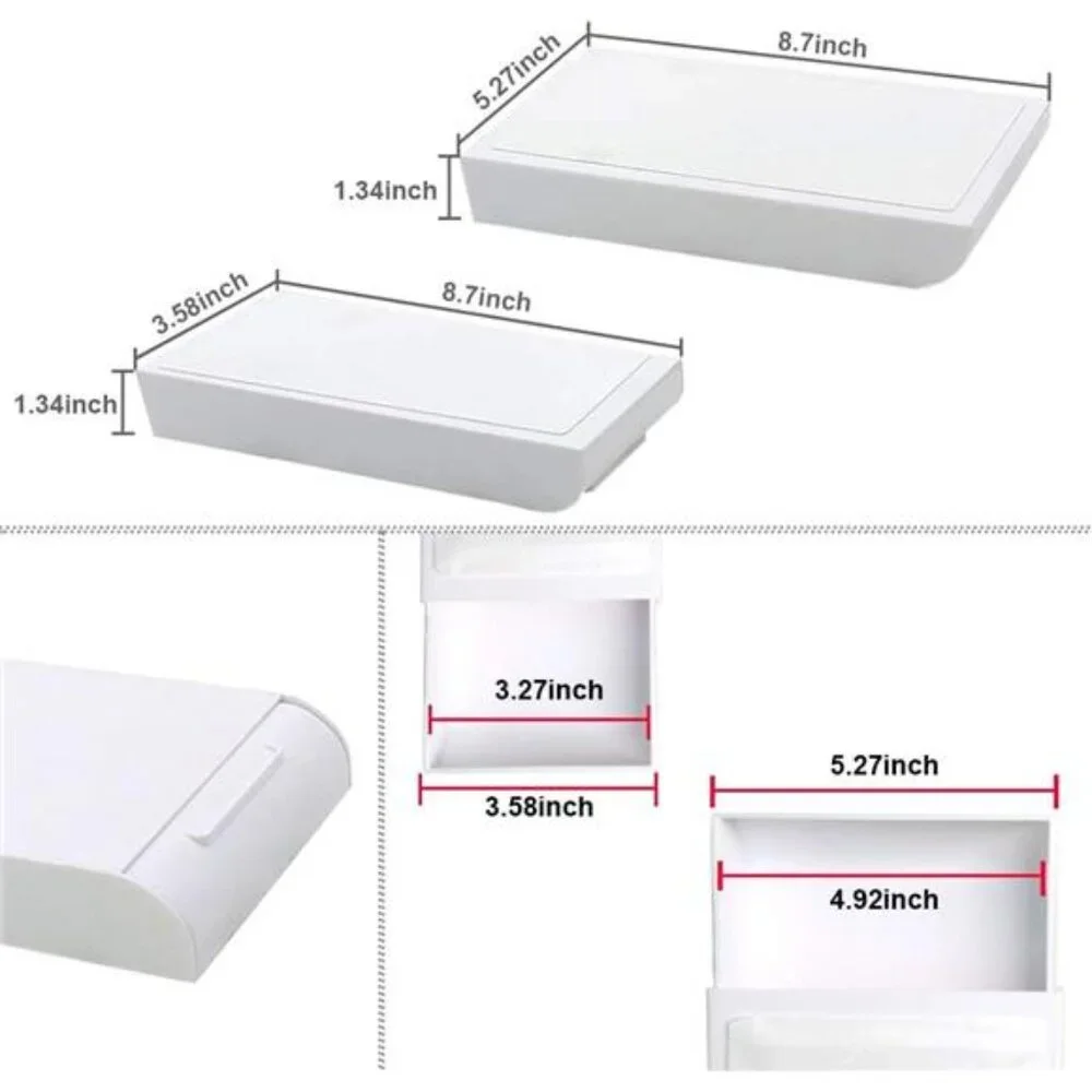 Under Desk Storage Drawer Organizer Slide Out Hidden Adhesive Desktop Table Tray